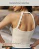 Women's Padded Sports Yoga Vest - Beautiful Back Design, Pilates Fitness Top