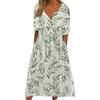 Buttoned Maxi Dress with Pocket Printed Cardigan Style Womens Dress