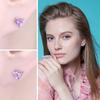 D Color 1.4ct Triangle Genuine Purple Amethyst 925 Sterling Silver Stud Earrings for Women Fashion Gemstone Jewelry Gift
