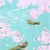 Some no Anbo Tenugui hand Blossoms by the Tokuoka Made in 35cm x 100cm (Japanese towel) "Cherry Lake" - Hand-dyed, 100% Cotton, weave, Japan,