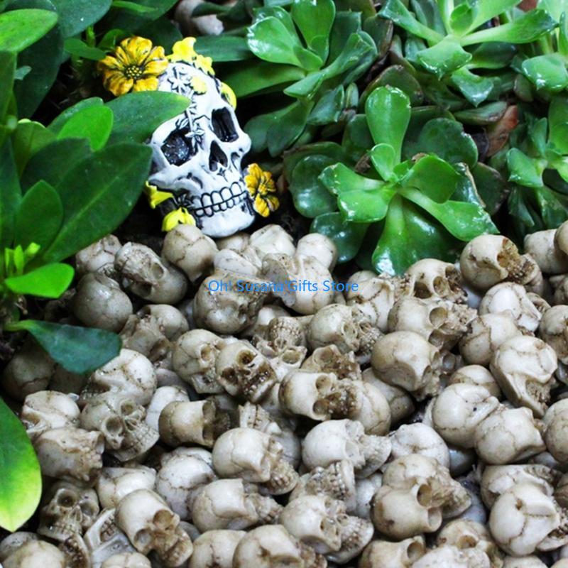 

090D Resin Skull Figurines Set of 40 Mini Decor for Home and Garden Accent China Mainland