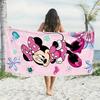 1pc Minnie Mouse Beach Towel - Polyester 2D Print Pink Polka Dot & Floral Design, Quick-Dry & Lightweight for Swimming,