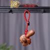 Peach Wood Carved Sword Axe Pendant Keychain
