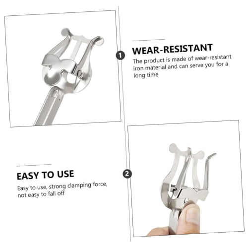 VICASKY 1 Sheet Trumpet Sheet Music Holder, Sheet Music Clip, Trumpet Music Stand, Musical Instrument, Horn, Score Reading Clip, Note Clip, Iron, Silv