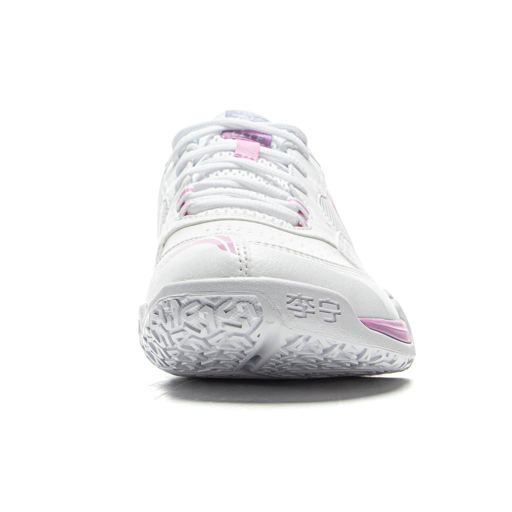 Li Ning Cushioning Slip Resistant Coverage Low Top Badminton Shoes Unisex Standard White AYTV003-1