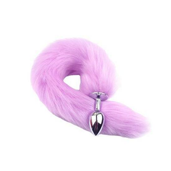 Dop Anal Metalic cu Coadă de Pisică Vulpe pentru Femei - Design Crizantemă Accesoriu de Exterior