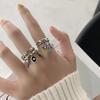 Distressed Style Vintage Money Bag Design Double Layer Open Ring For Enthusiasts Fashion
