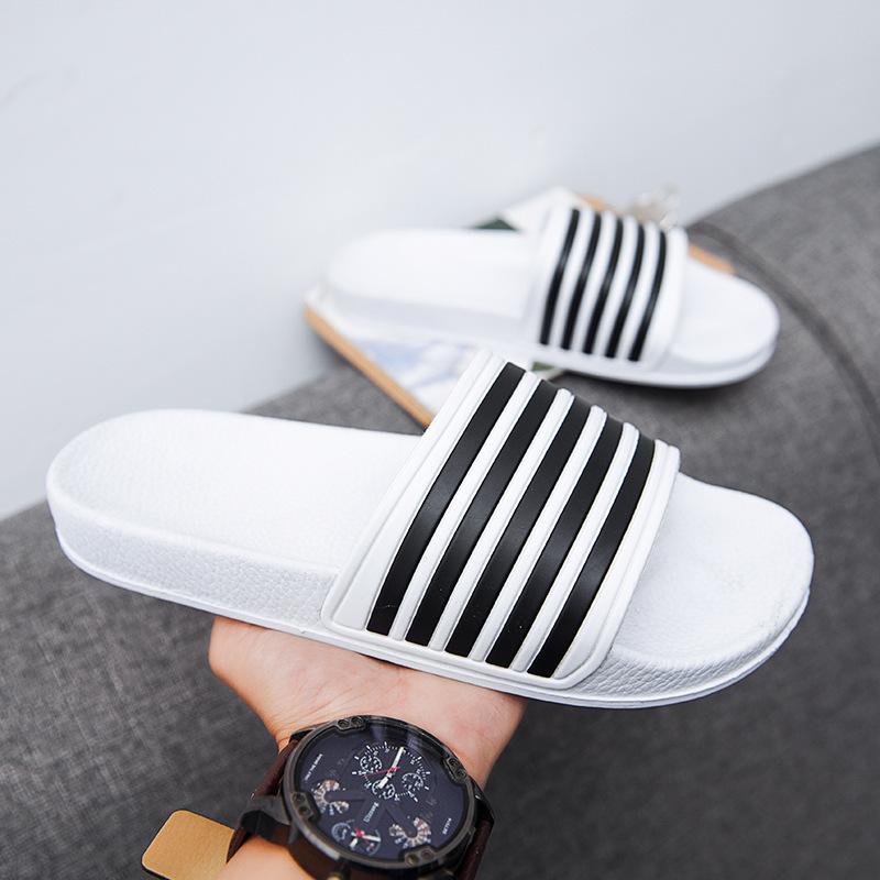 2025 new summer beach shoes men's thick-soled one-word sandals soft-soled, light casual sandals shoes