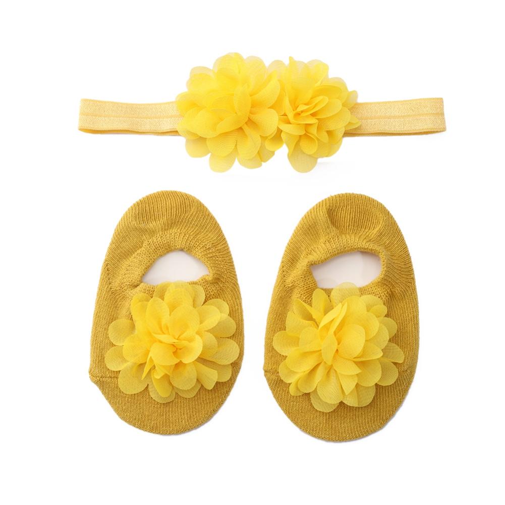 Socks + Headband Set Baby Princess Flower Socks 0-12M Toddler Cute Socks 0-24 Months