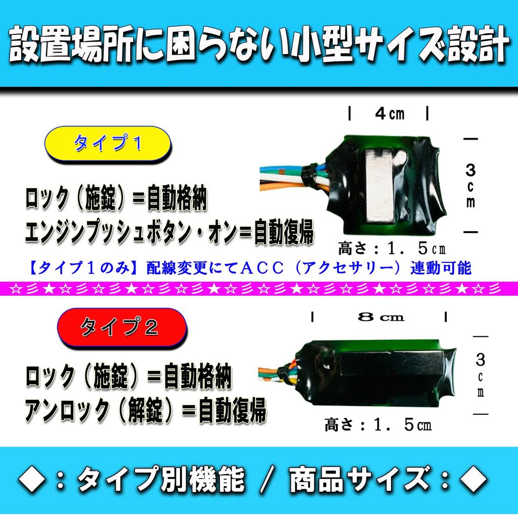 KIYOPARA Automatic Folding Door Mirror Unit for Daihatsu Atrai Hijet Cargo S700 Series ATRAI and Includes Power Automatic Opening and Keyless and