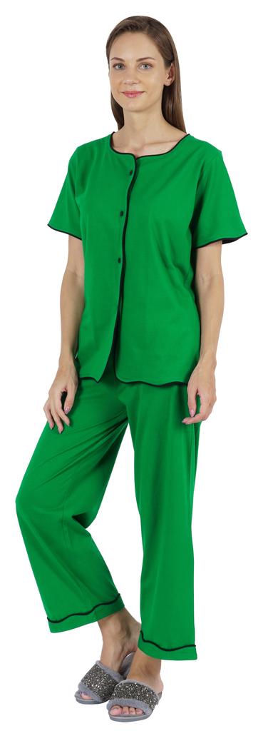 Inkmeso Damen Schlafanzug Set Oberteil Einfarbig Nachtwäsche Pj Loungewear 2-teiliges Set