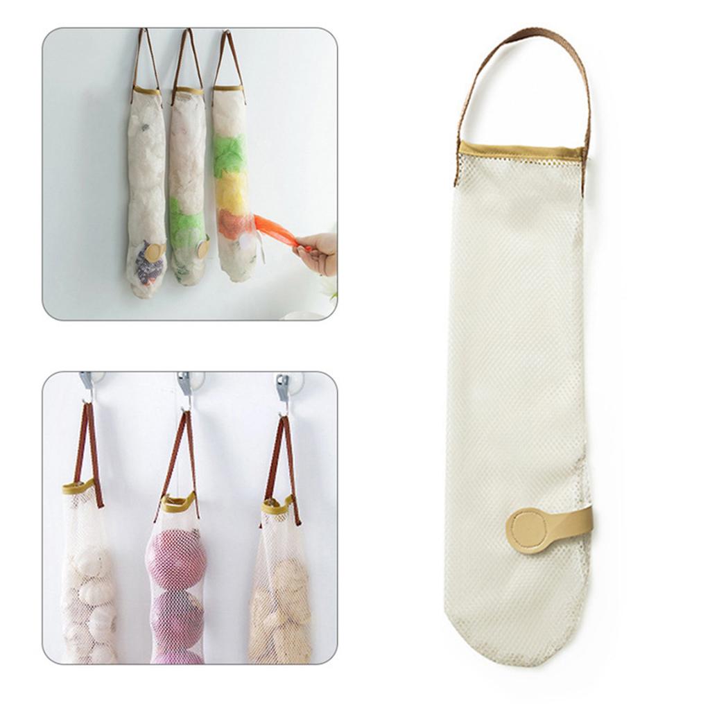 Fruit Storage Net Bag Breathable Reusable Hanging Storage Bag for Vegetable Onions Garlic