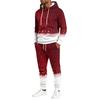Men's Christmas Print Hoodie and Sweatpants Set, Lightweight Casual Two Piece Outfit with Straight Leg Pants
