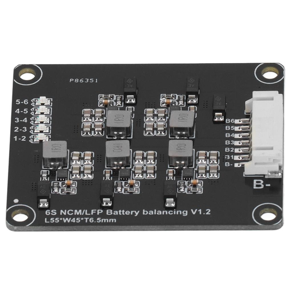 Placa de Balanceamento de Bateria 6S Equalizador Ativo Indutivo de Baixo Consumo de Energia com Cabo Luz