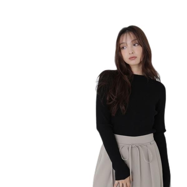 

Natural Beauty Basic Mini Cable Line Rib Knit Black Sweater, Women s, чёрный
