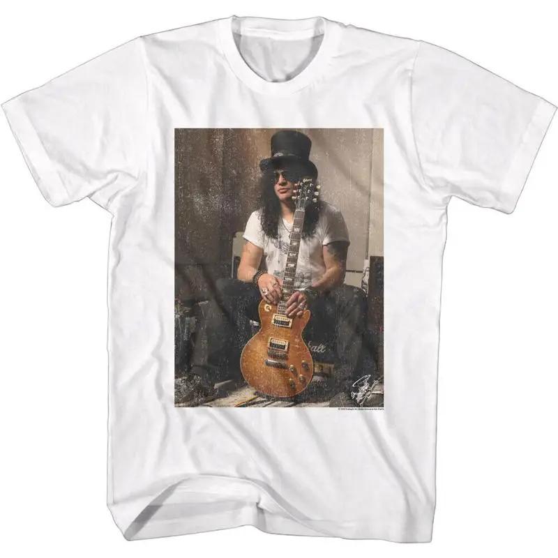Slash Color Photo On Amp With Guitar Men s T Shirt Heavy Metal Music Merch S разноцветный