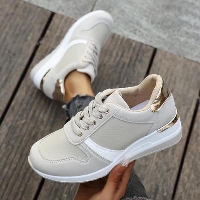 Neue Frühling Herbst Plateau Damen Casual Atmungsaktive Sneaker Komfort Damen Plateau Schuhe Schnürung Mode Damen Vulkanisierte Schuhe