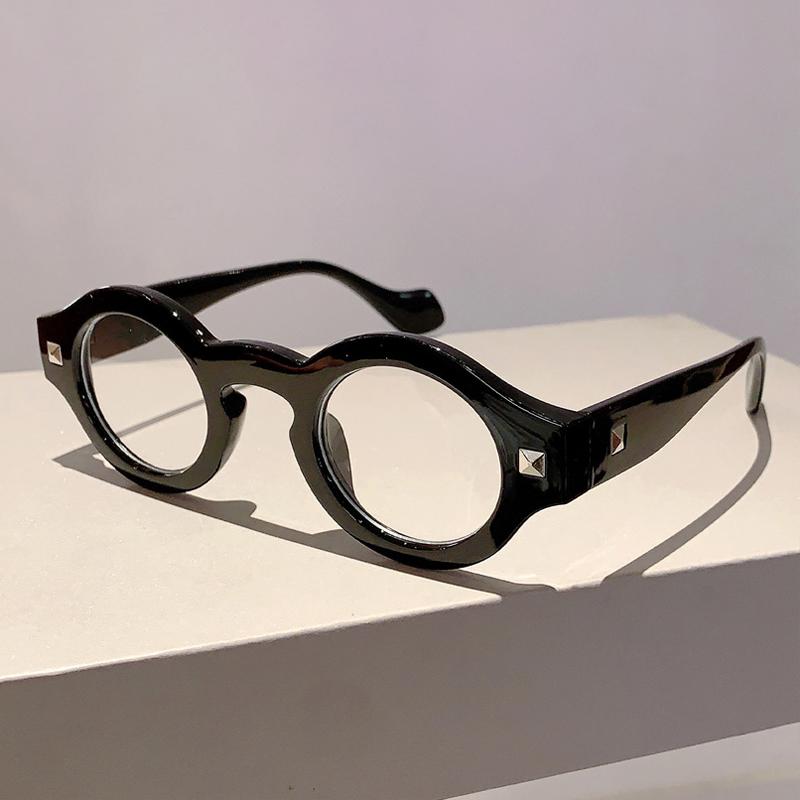 Vintage Retro Round Computer Eyeglasses Unisex Black Leopard Transparent Frame Eyewear Anti Blue Light Blocking Spectacles Frame