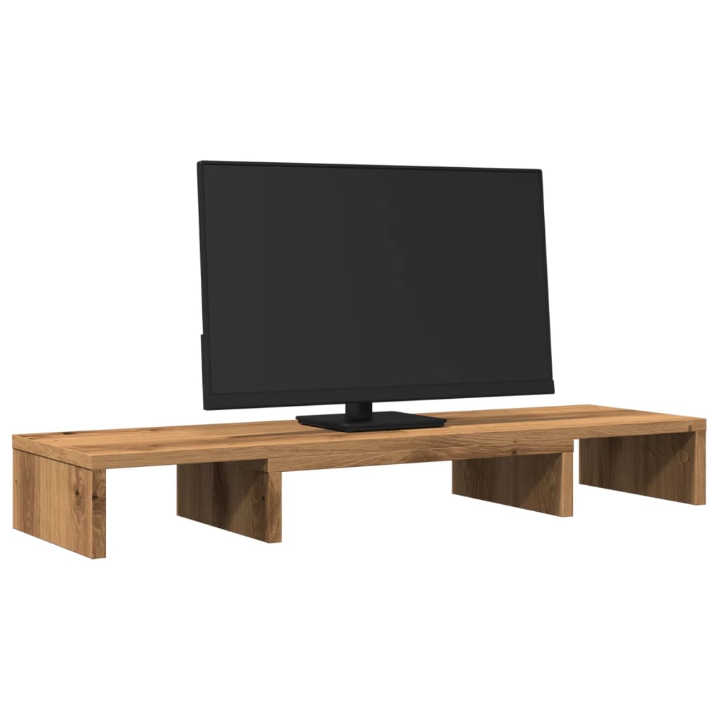 Adjustable Monitor Stand Artisan Oak Finish 80 X 24 X 10.5 Cm