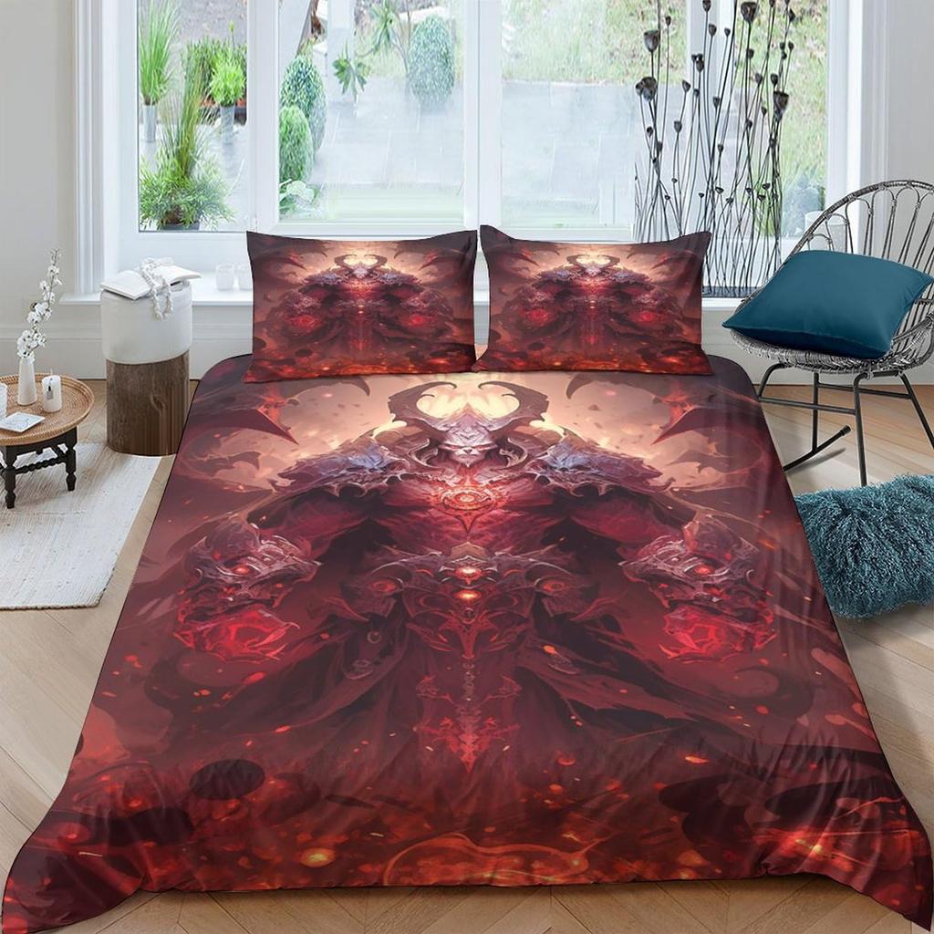 Devil Duvet Covers for Teens Adults Queen Size Quilt Covers Lightweight Down Room Decor 2 Pillowcases 1 Duvet Cover No Comforter