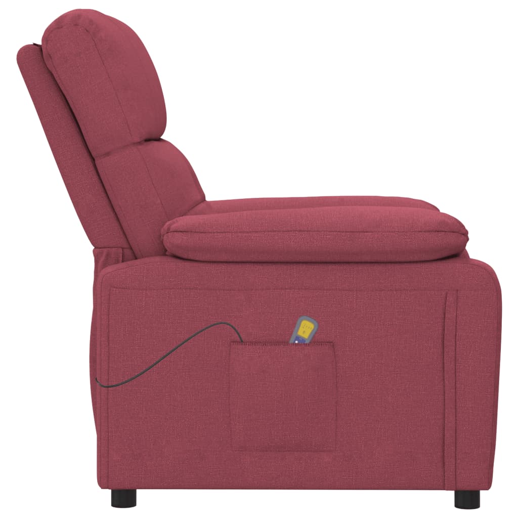 Massage Chair Burgundy Fabric