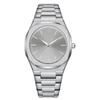 High-End Men's Quartz Watch with Large Dial and Steel Band, featuring Arabic Numerals.