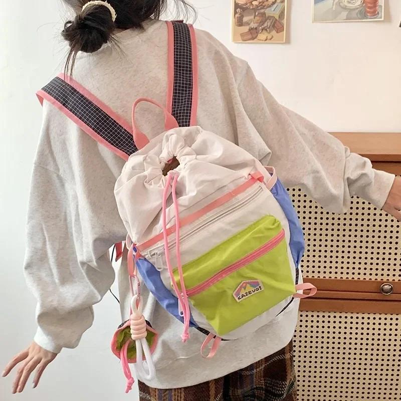 New Nylon Zipper Casual Fashion Backpacks High Quality Versatile Youth Western Style Sweet School Bags