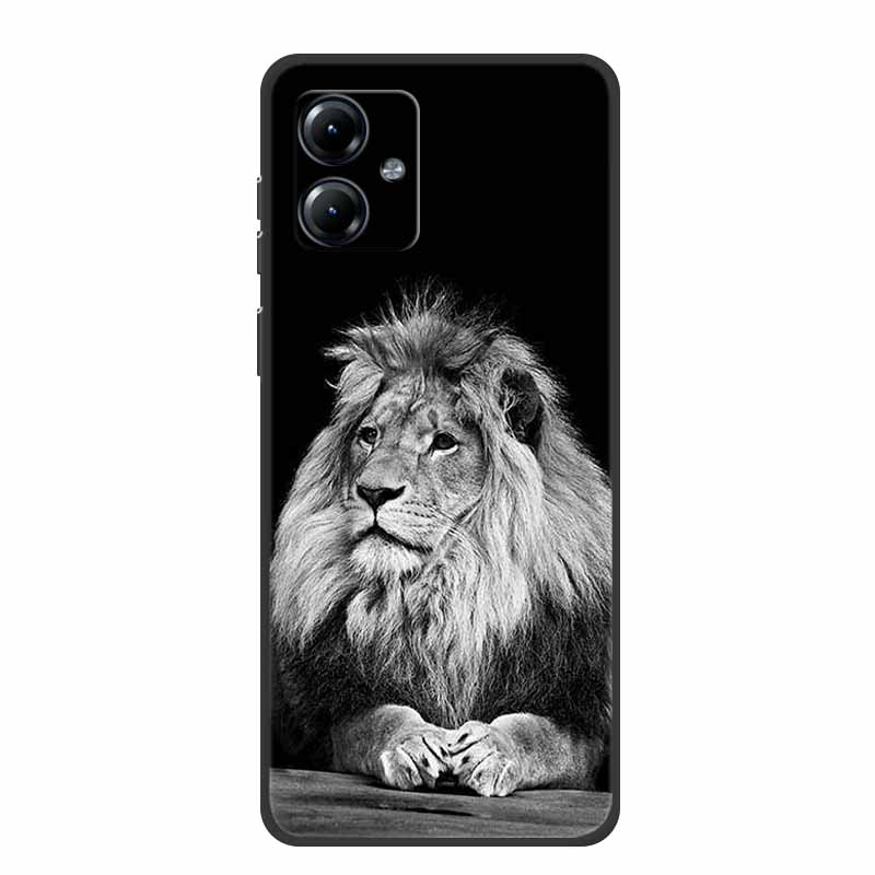 For Motorola Moto G84 5G Case Silicone Soft Wolf Lions Cat Black Bumper Funda Coque for Motorola Moto G54 5G TPU Protective Bag