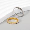 3MM Thin Rhinestone Polymer Clay Titanium Steel Pinky Ring - European & American Fashion