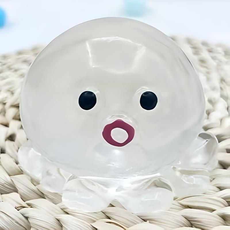 Polpo Squishy Giocattolo Fidget Gomma Trasparente Cristallo Polpo Giocattolo Rilassante per le Mani Morbido Rimbalzo Lento Giocattolo da Spremere per Bambini Adulti Giocattolo da Pizzicare