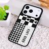 Luxury Chessboard Grid Love Heart Phone Case for iPhone 17 Air 16 15 11 12 14 13 Pro Max Shockproof Cover