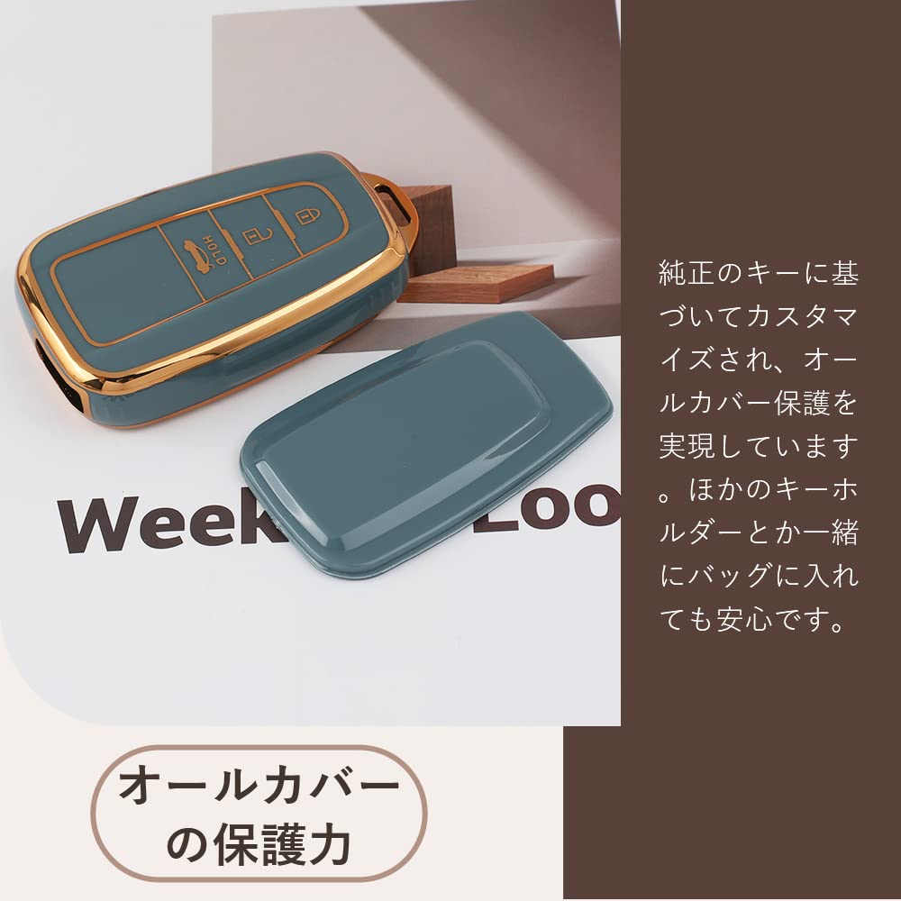 Futwod Key Cover, 3 Buttons, C-HR, New Model Prius, 50 Series, Camry, 70 Series,