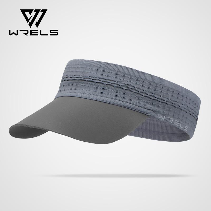 

WRELS Sport Sun Visor Breathable Topless UV Protection Sports Cap Sweat-absorbent Visor Elastic Non-slip Outdoor Sunscreen Cap серый