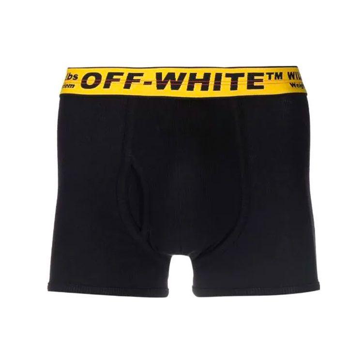 Off-White Logo Print Woven Strap Boxer Briefs 3-Pack Men underwear Black OMUA001F21FAB0021018