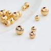 14K Gold Plated Faceted Threaded Melon Pattern Spacer Beads for DIY Jewelry Making