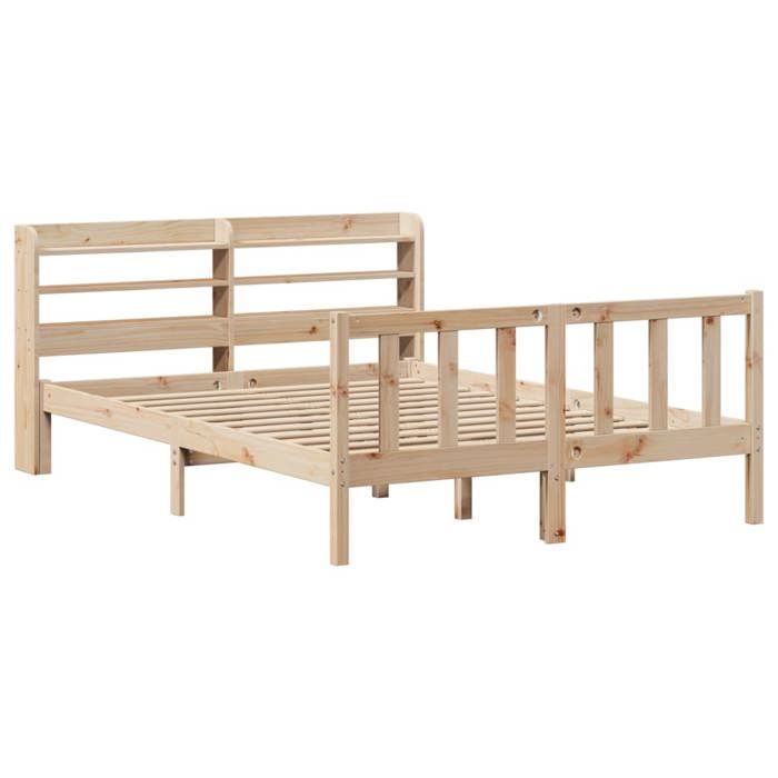 VidaXL Bed Frames with Headboard 120x200 Cm Solid Pine Wood, Bed, Bedroom Furniture, Wooden Bed, Bed 3306578