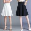 Falda Blanca de Media Longitud para Primavera y Otoño Falda de Longitud Media en Línea A Falda de Baile Falda Versátil