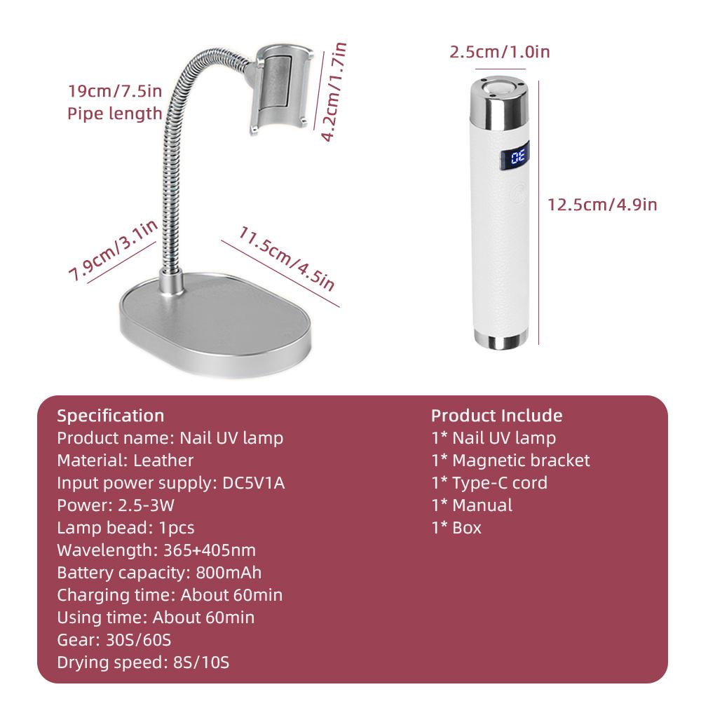Mini Nail UV LED Dryer Lamp Ai Sensor Rechargeable Cordless Lamp Desktop and Handheld Drying Light Curing Manicure Salon Tools