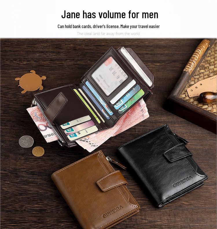 Men's Retro Short Wallet: Multifunctional, Large Capacity Card Holder & Driver's License Case