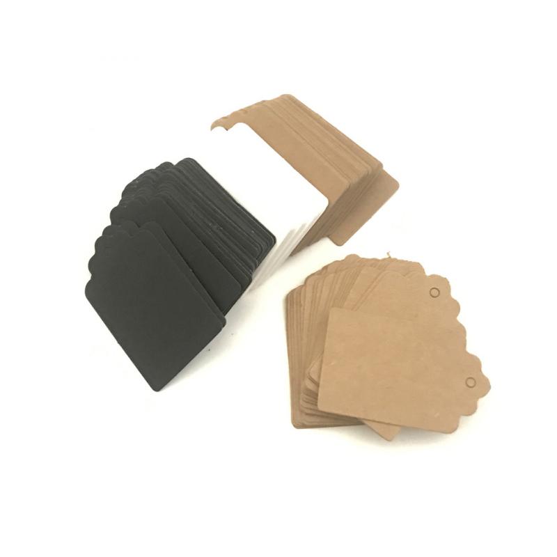 100 Pcs 5*3cm Packaging Label Kraft Paper Tags DIY Label Wedding Gift Decorating Tag