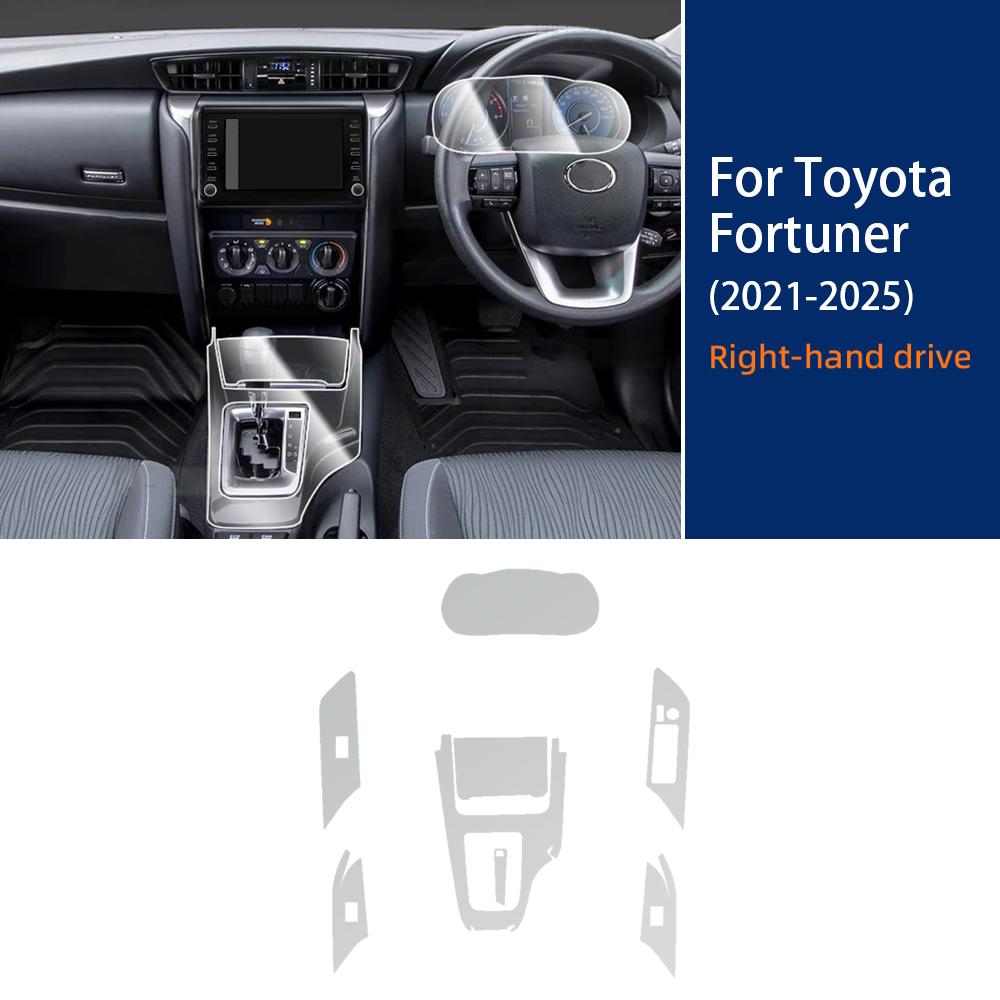 For Toyota Fortuner 2021-2025 TPU Self Healing Interior Protective Film Anti Fingerprint Dashboard Screen Mod Car Accessories