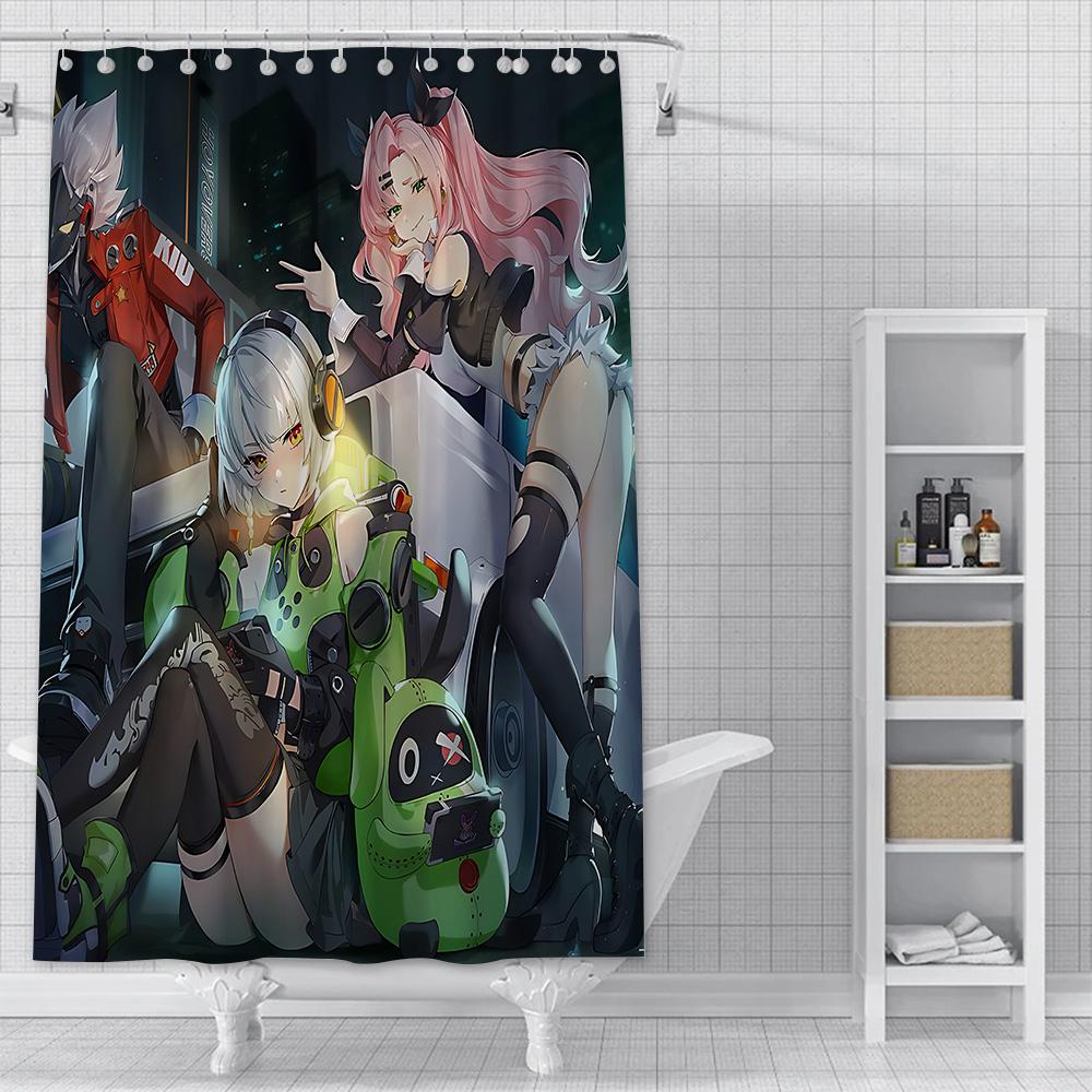 Zenless Zone Zero Shower Curtain Waterproof Polyester Fabric Paint Colorful Bath Curtains Home Bathroom Decor Curtain With Hook