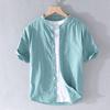 TUCANO Men's Short Sleeve Collarless Casual Shirt