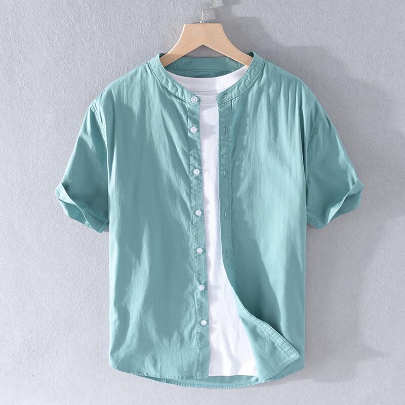 TUCANO Men's Short Sleeve Collarless Casual Shirt