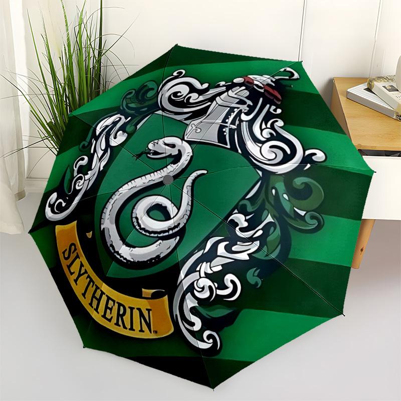 1PC Slytherin Crest Automatic Open/Close Umbrella, 8-Rib Sturdy Frame, Lightweight Portable Umbrella, Commute, Business - Ideal Gift for Friend, Vibra