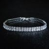 New Luxury Princess Cut 17cm Silver Color on Hand Bracelet Bangle for Women Anniversary Gift Jewelry S5776