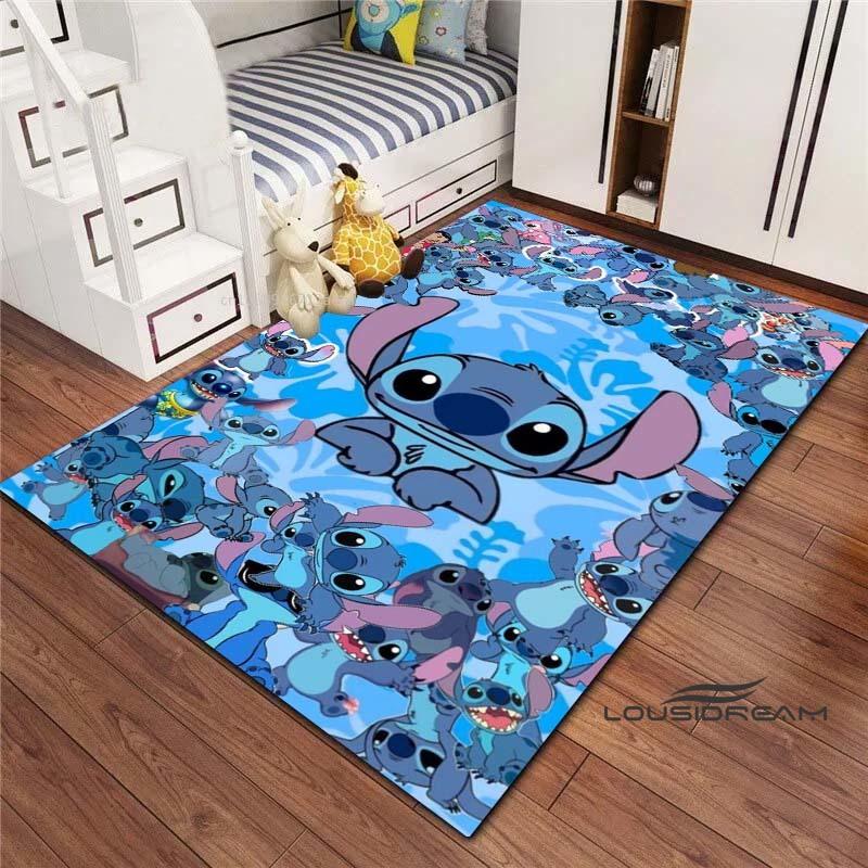 Tappeto Lilo & Stitch con Stampa Cartone Animato – Tappetino per Camera da Letto e Soggiorno / Tappeto Decorativo per Casa Antiscivolo di Grandi Dimensioni