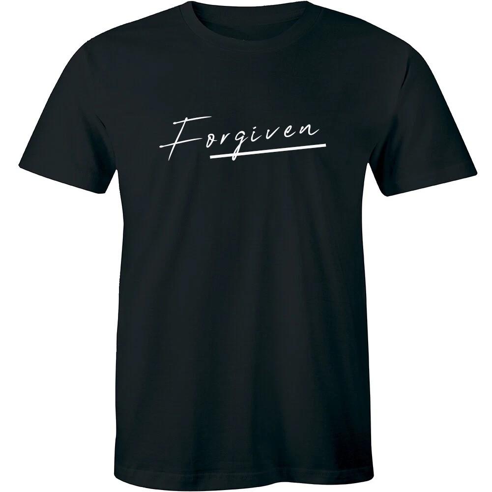 Forgiven Christian Faith Religious Minimalist T-Shirt Gift for Men Women L