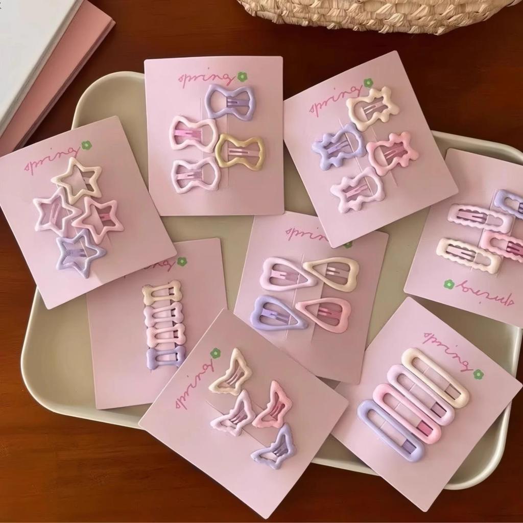 Colorful Star Heart Hair Clips for Kids - Small Size BB Hairpins for Bangs and Headwear