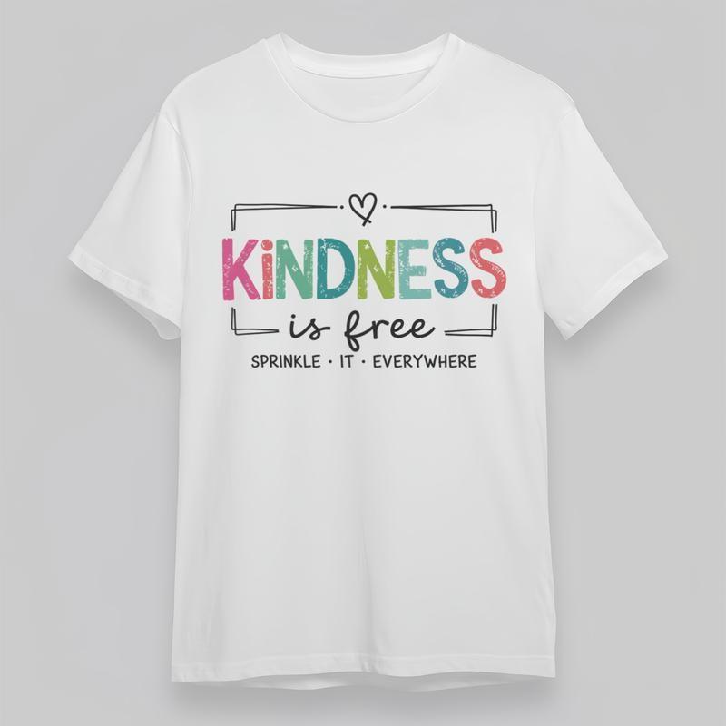 

Women s Plus Size Classic T-Shirt Colorful Kindness Free Sprinkle Quote Tee USA 2XL